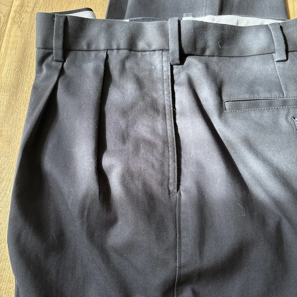 Savane Pants Mens 36x29 Navy Straight Fit Chino Expandable Waist 98% Cotton